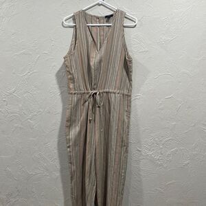 DREW Anthropologie Linen Blend Jumpsuit Size Medium